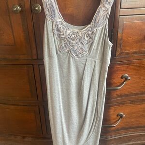 Elegant Gray Sleeveless Nightgown